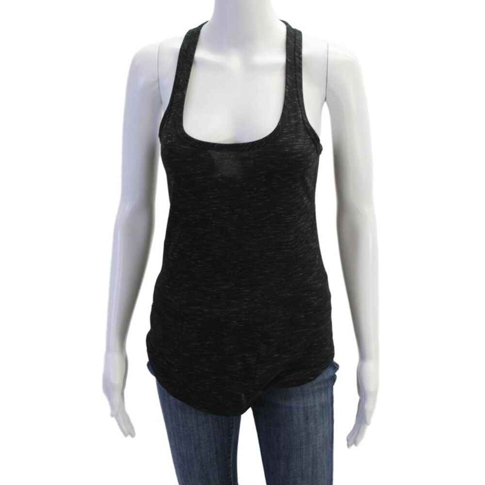 Helmut Helmut Lang Womens Striped Scoop Neck Sleveeless Tank Top Black Size P